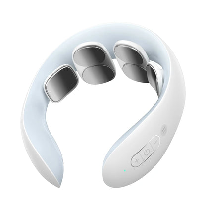 Electric Pulse Neck Massager with Heating, Wireless Cervical Shoulder Pain Relief, Portable Muscle Massage